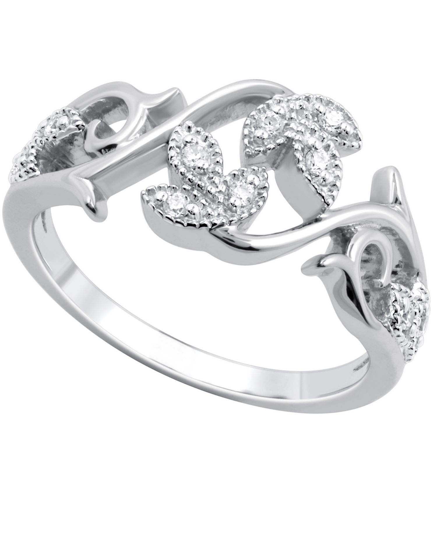 Diamond Vine Ring in Sterling Silver (1/10 ct. t.w.)
