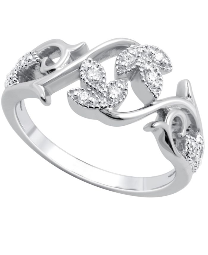 Diamond Vine Ring in Sterling Silver (1/10 ct. t.w.)
