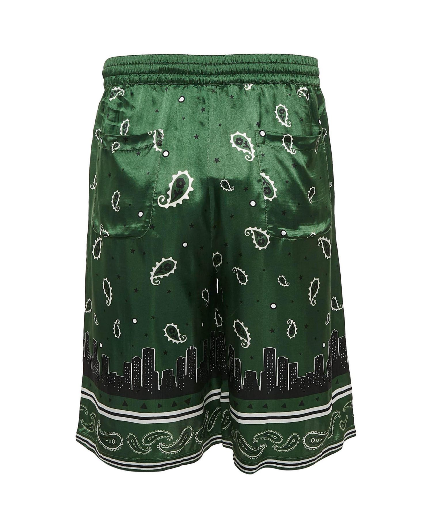 Men's Bandana Print Satin Bermuda Shorts