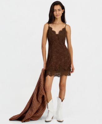 Women's Lace Mini Slip Dress