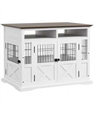 Dog Crate Furniture End Table with Storage and Double Doors