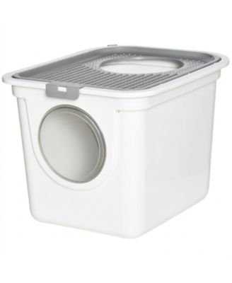 Covered Cat Litter Box with Front Entrance Top Exit and Scoop