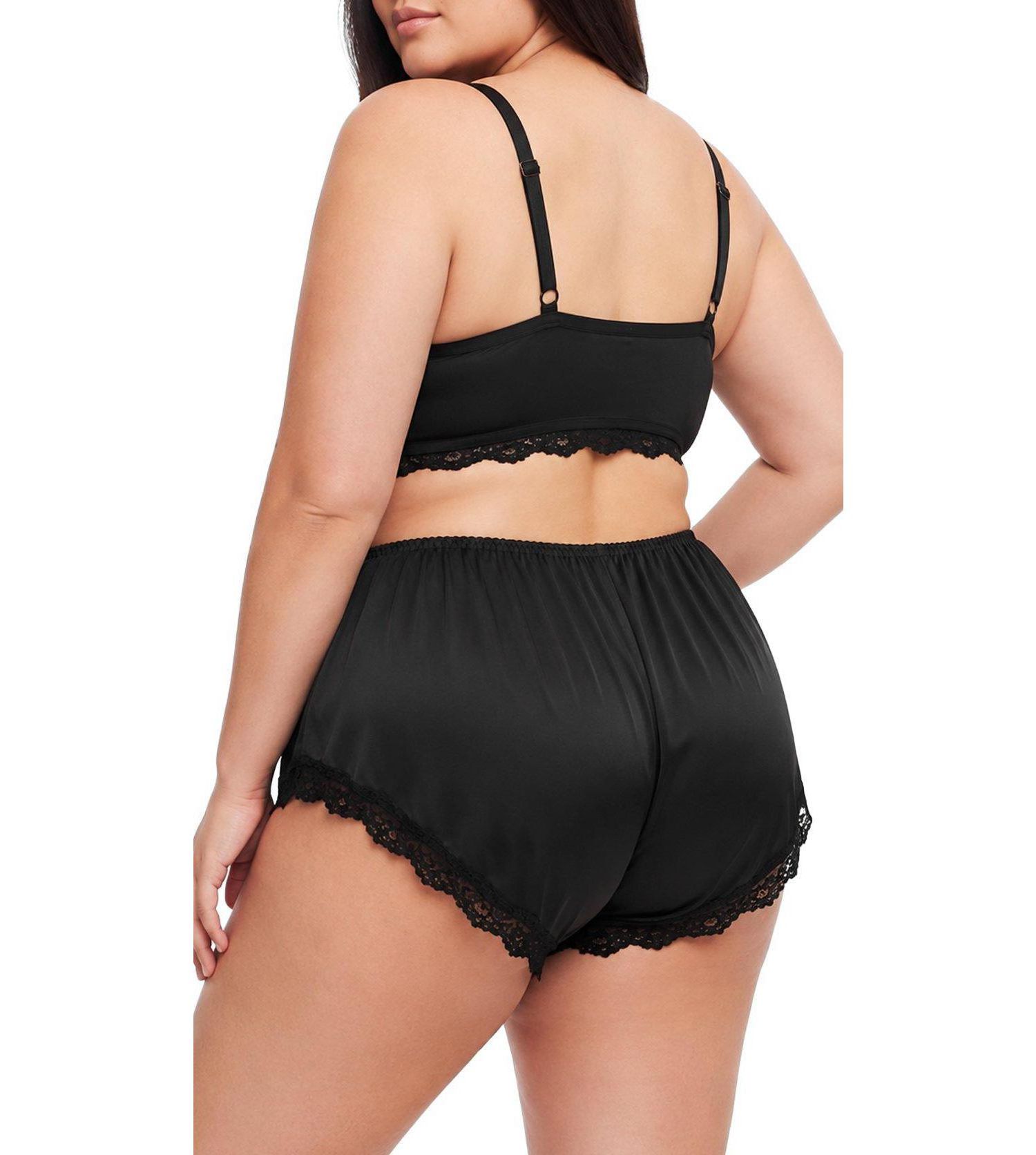 Women's Plus Size Cheeky Lace Trim Short