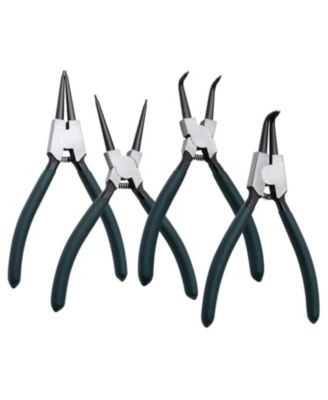 Snap Ring Pliers Set Internal External Circlip Kit Straight Bent Jaw