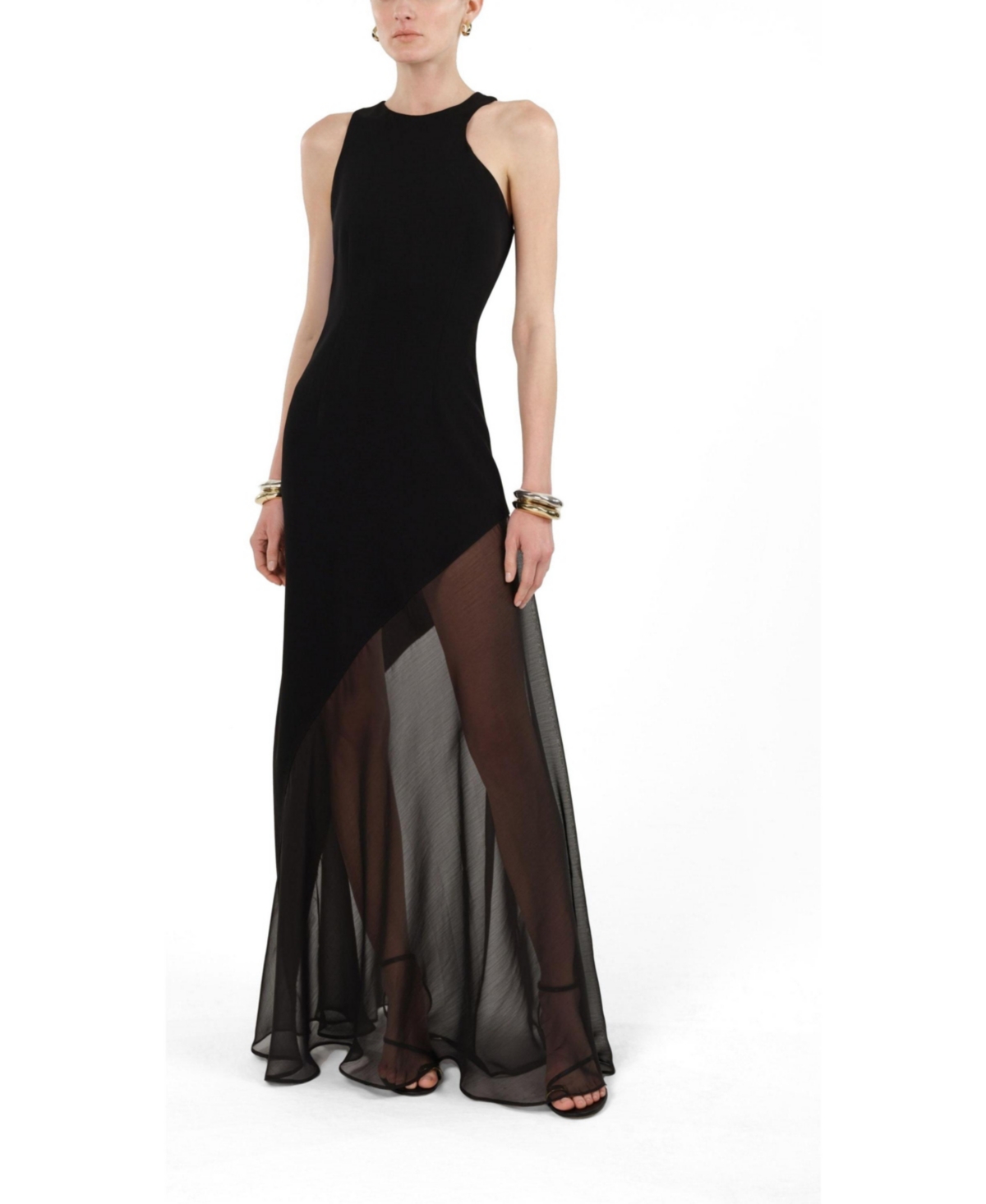Nocturne Women's Sheer Detail Maxi Dress