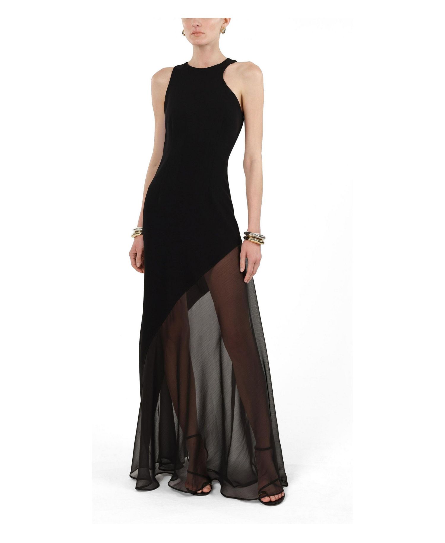 Women's Sheer Detail Maxi Dress