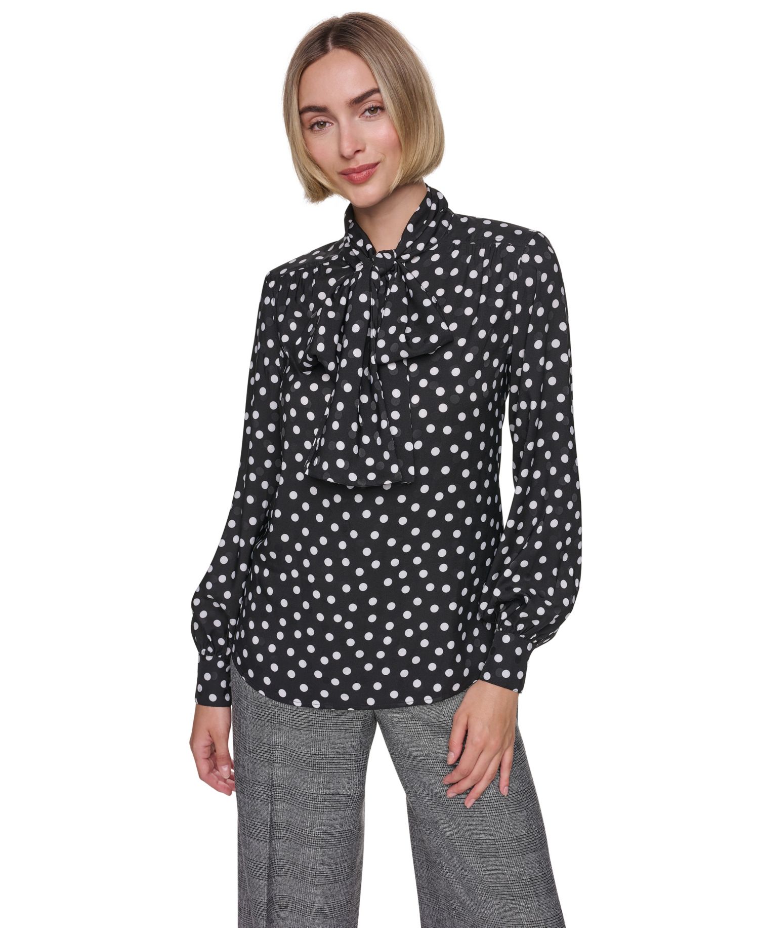 Women's Bow Blouse Long-Sleeve Top