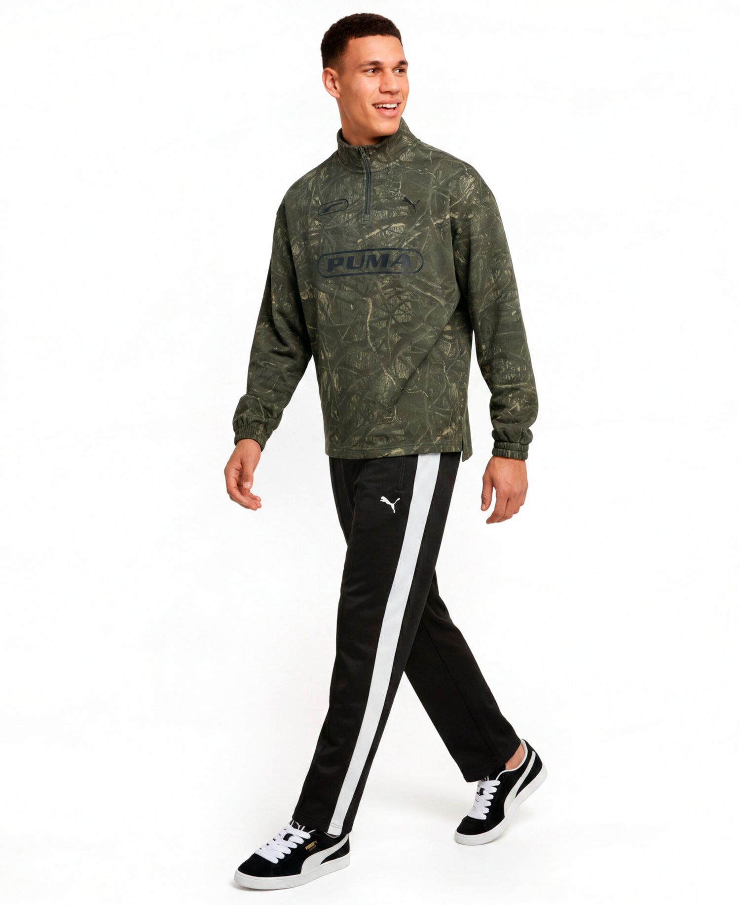 Men's Camo Graphic Half-Zip T-Shirt