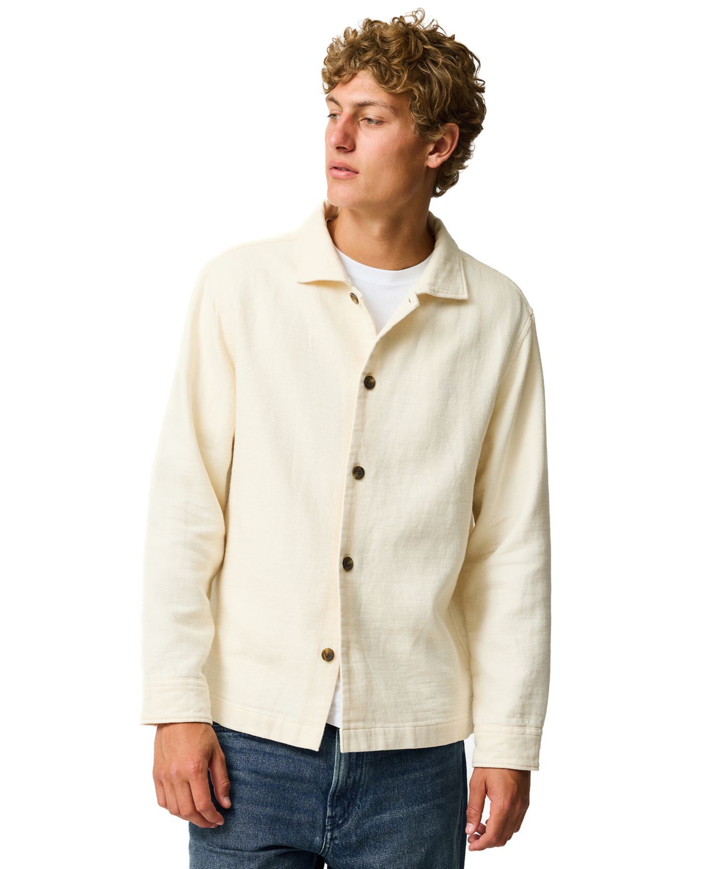 Мужская рубашка Rodd & Gunn Rodd Gunn Newland Pass Cotton Overshirt, цвет: Натуральный — фото 4