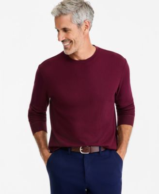 Men's Thermal Long-Sleeve Ribbed Crewneck Sweater
