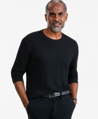 Men's Thermal Long-Sleeve Ribbed Crewneck Sweater