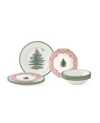 Christmas Tree Yuletide 12-Piece Dinnerware Set, Service for 4