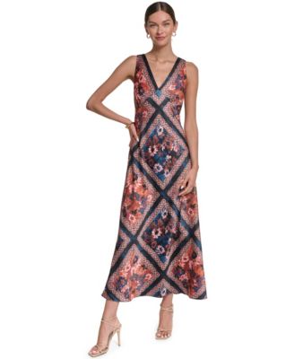 Women's Printed Satin Dress