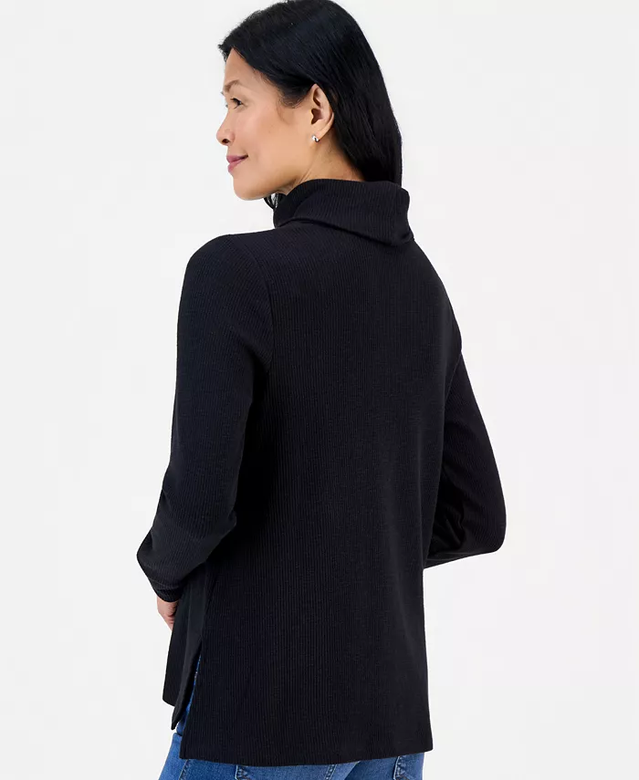 Women's Long-Sleeve Thermal Turtleneck Top - thumbnail 2