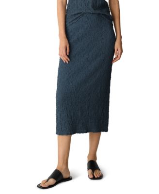 Women's Textured Straight Midi Skirt