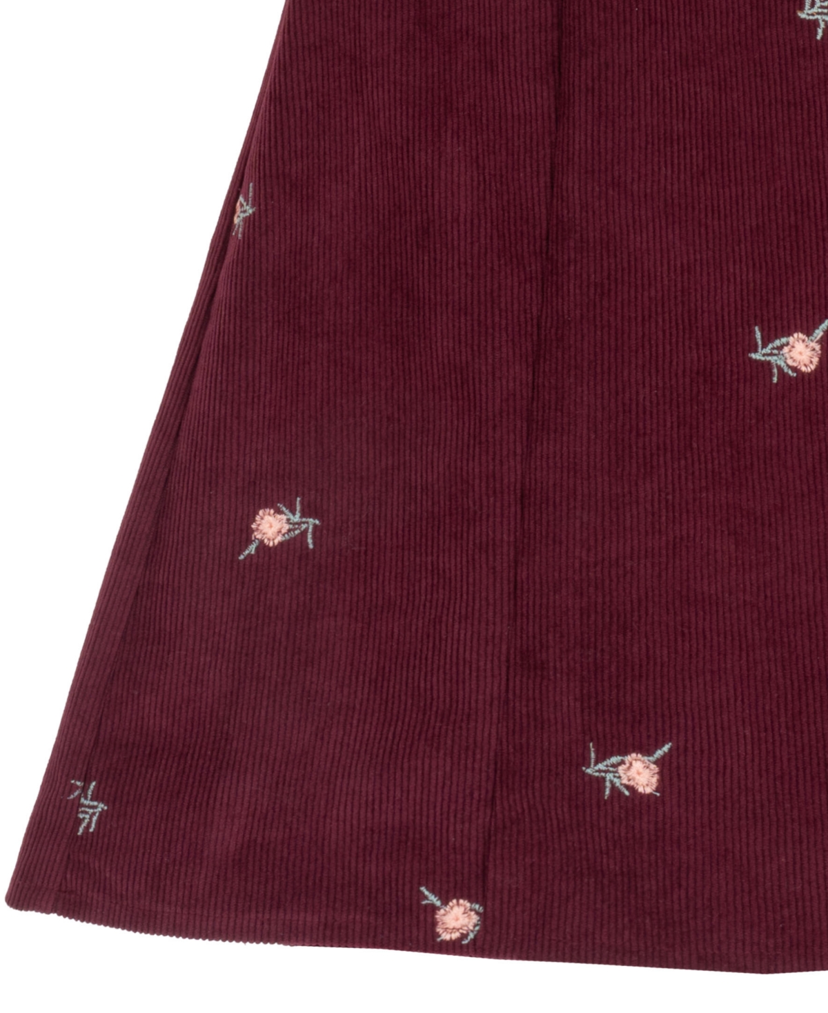 Rare Editions Girls' 7-16 Embroidered Corduroy Dress