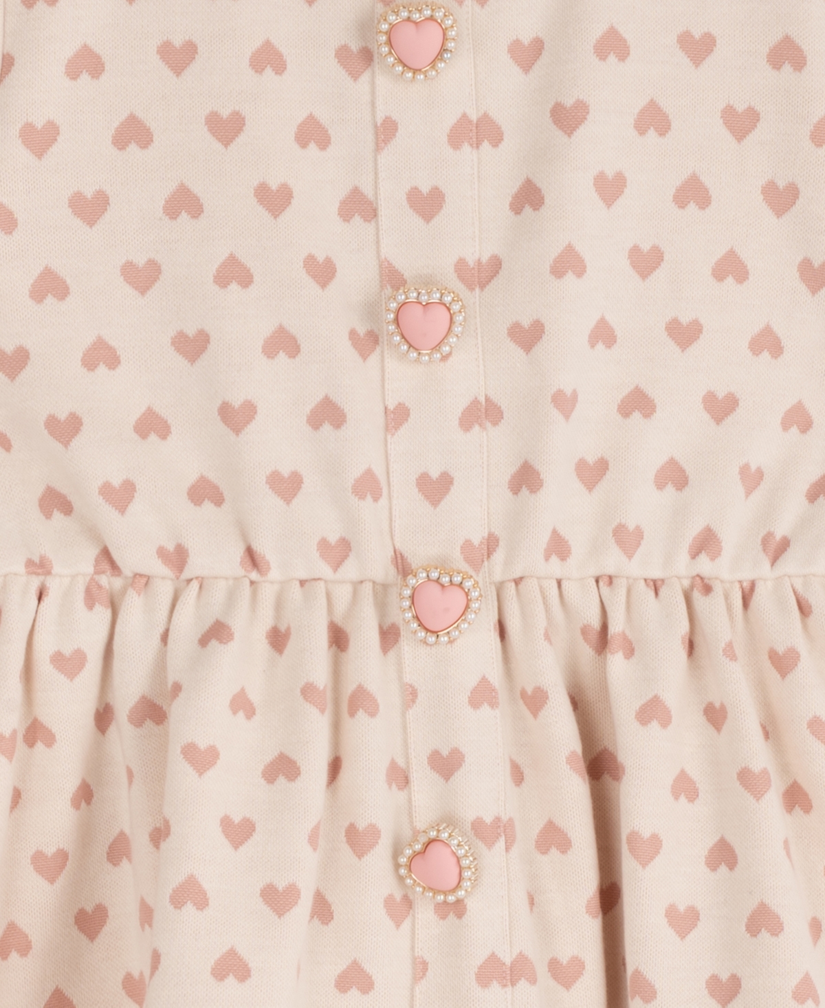 Rare Editions Girls' 2T-6X Heart Print Long-Sleeve Dress