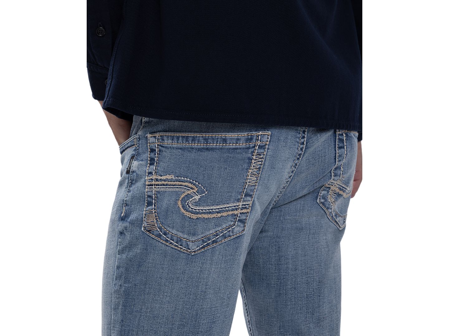Мужские джинсы Silver Jeans Co. Zac Relaxed-Fit Straight, цвет: Forward — фото 5