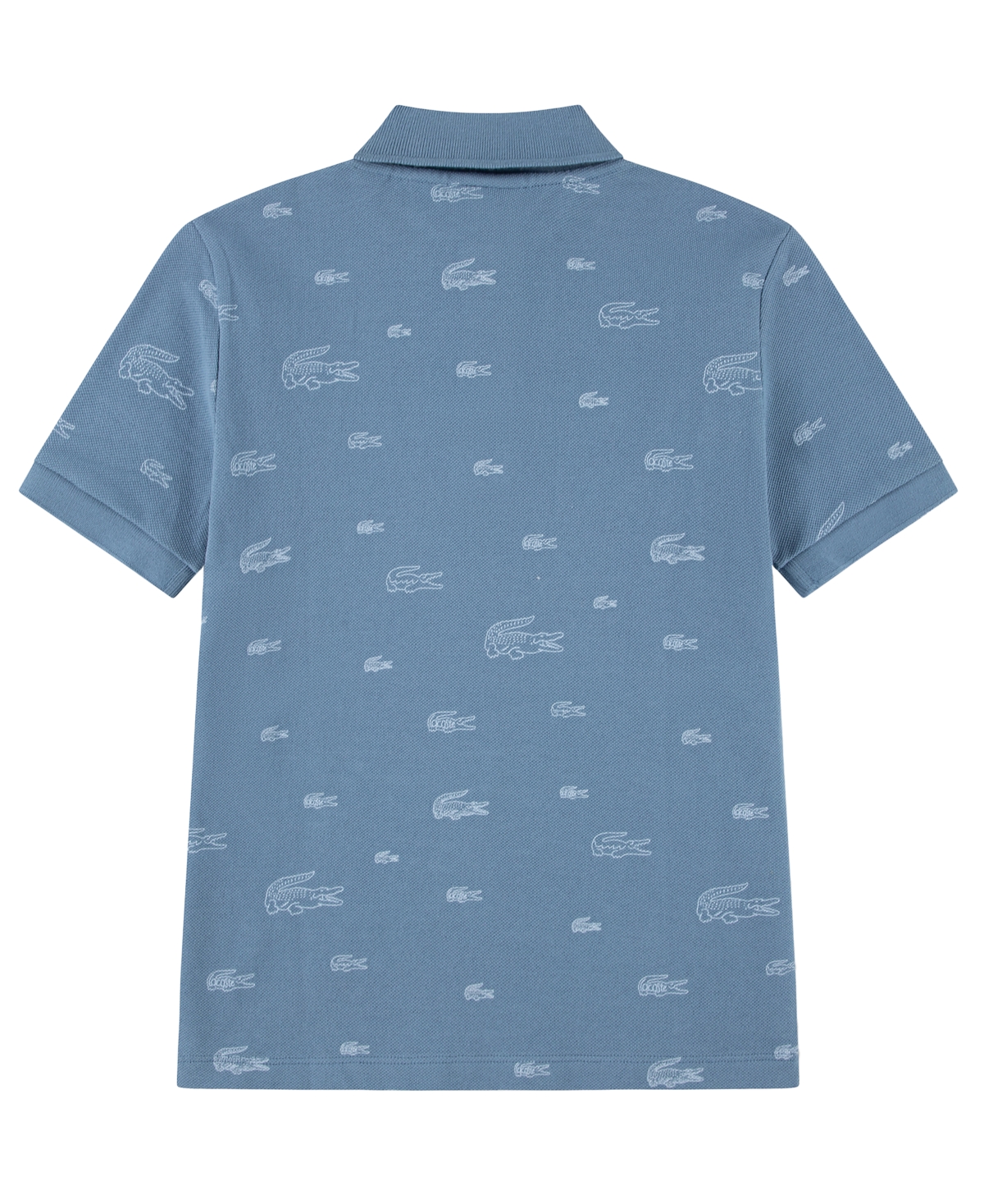 Lacoste Boys' 10-16 Short-Sleeve Line Croc Printed Polo Shirt