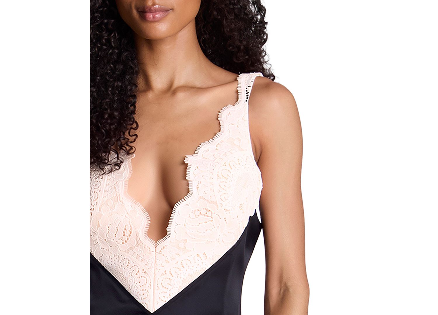 Women's Lace Trim V-Neck Mini Dress