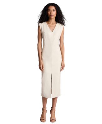 Women's V-Neck Midi Sheath Dress