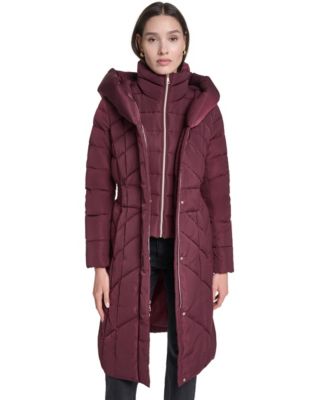 Women's Bibbed Hooded Puffer Coat