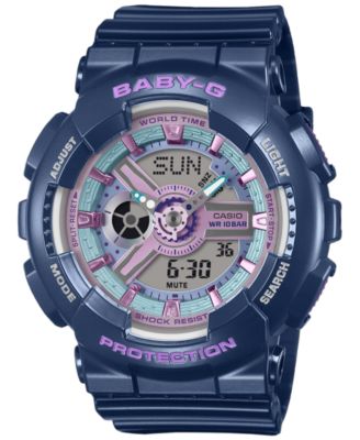 Women's Baby-G Japanese Quartz Navy Resin Watch 43.4mm