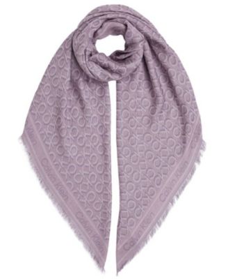 Monogram CK Logo-Print Pashmina Wrap Scarf