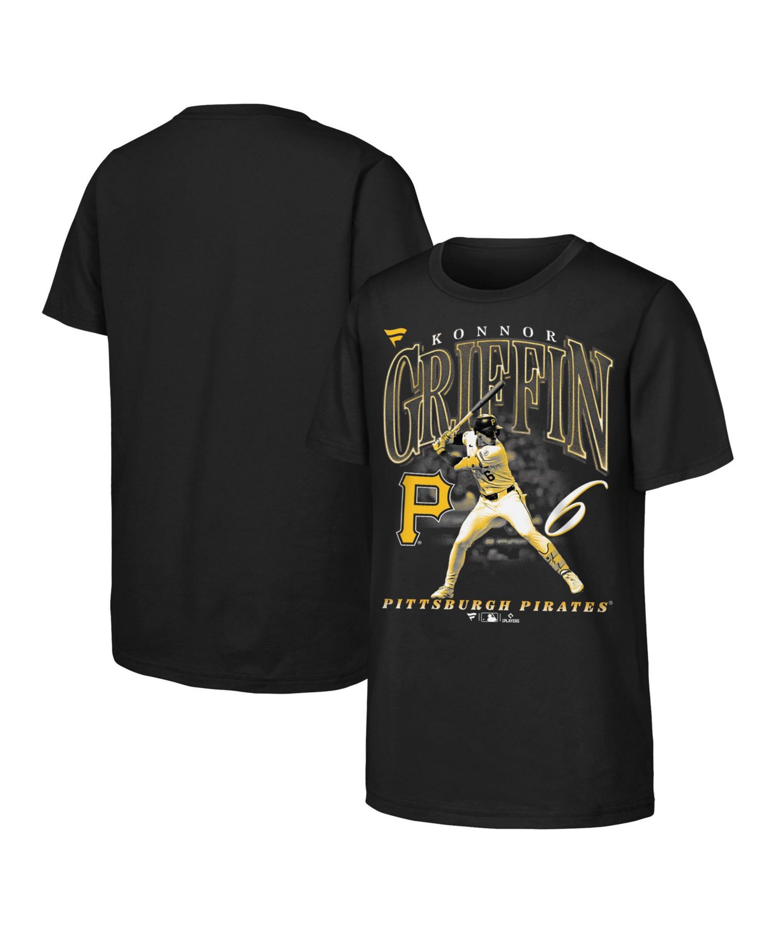 Big Boys and Girls Konnor Griffin Black Pittsburgh Pirates Stance Name & Number T-Shirt