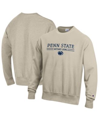 Men's Oatmeal Penn State Nittany Lions Reverse Weave Crewneck Sweatshirt