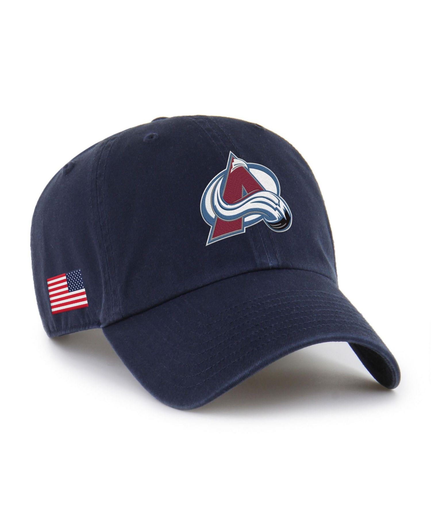 Men's and Women's Navy Colorado Avalanche Heritage Flag Clean Up Adjustable Hat