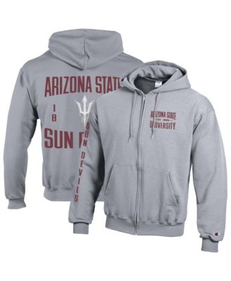 Men's Gray Arizona State Sun Devils Varsity Power blend Full-Zip Fleece Hoodie