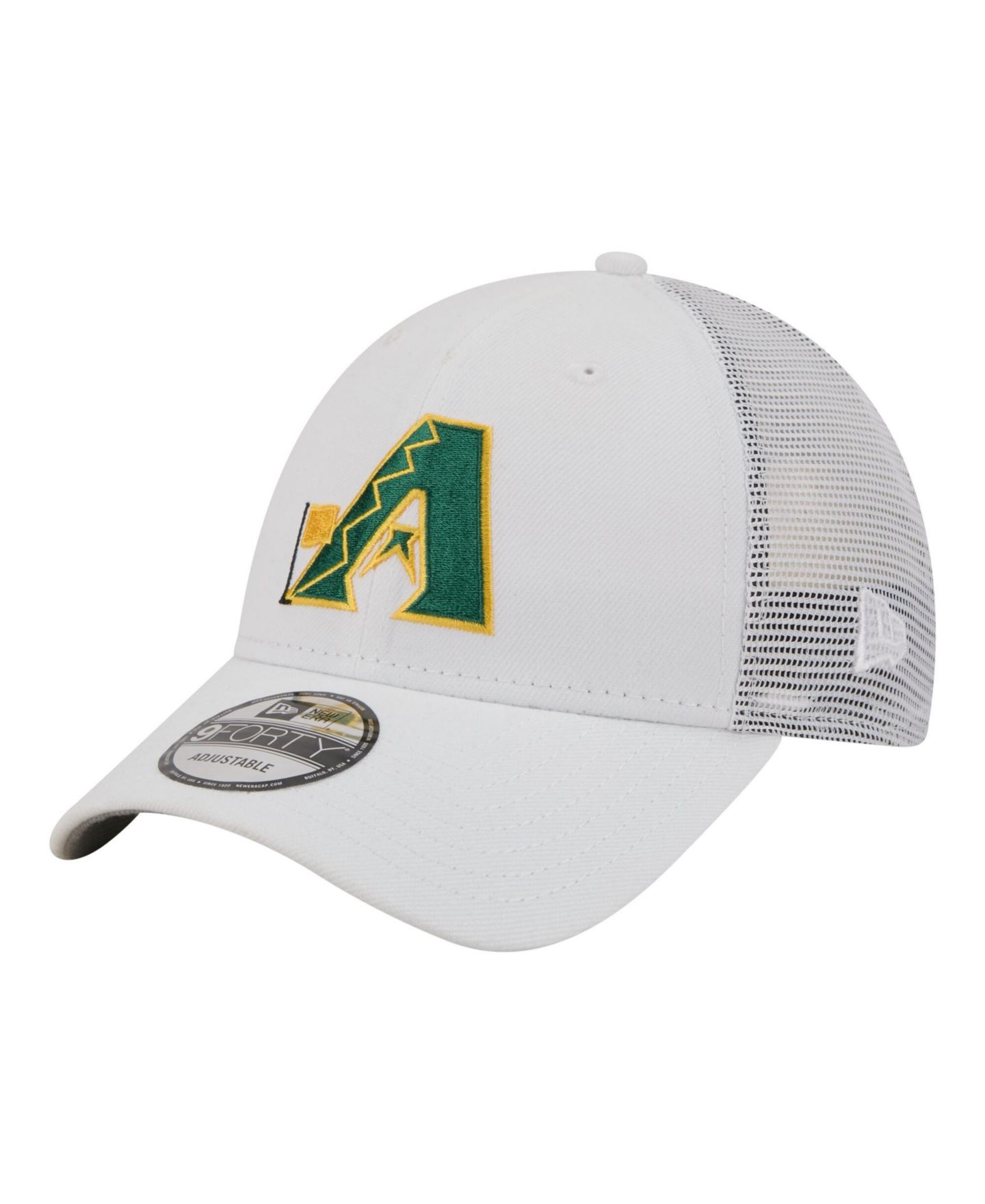 Мужская кепка New Era White Arizona Diamondbacks Flag 9FORTY Trucker Adjustable Hat — фото 1
