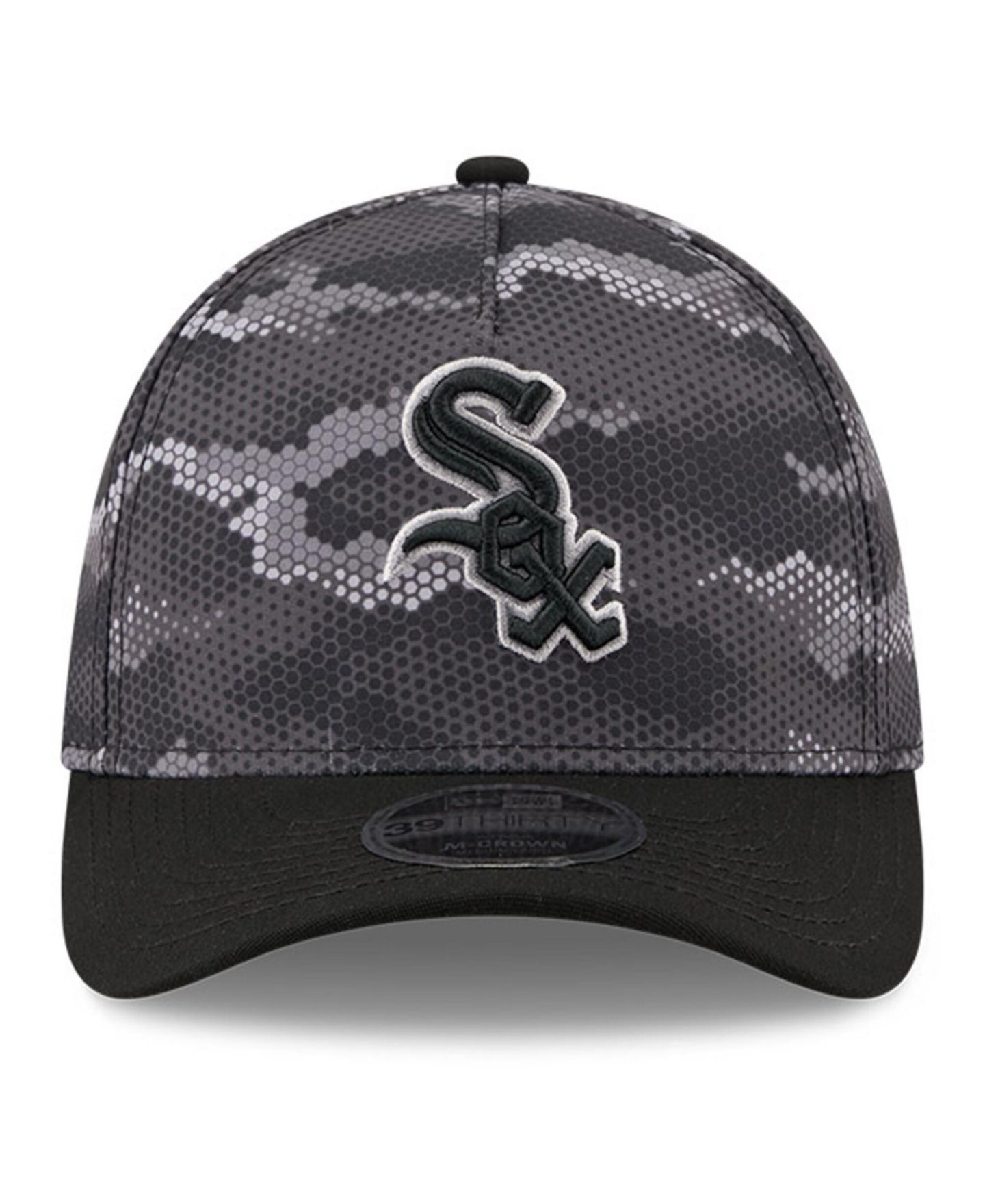 Мужская кепка New Era Black Chicago White Sox Camo 39THIRTY A-Frame Flex Hat — фото 5