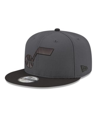 Men's Gray, Black Utah Jazz Logo 2-Tone 9FIFTY Snapback Hat