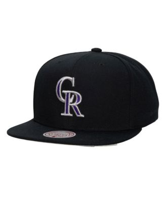 Men's and Women's Black Colorado Rockies Side Logo Snapback Hat