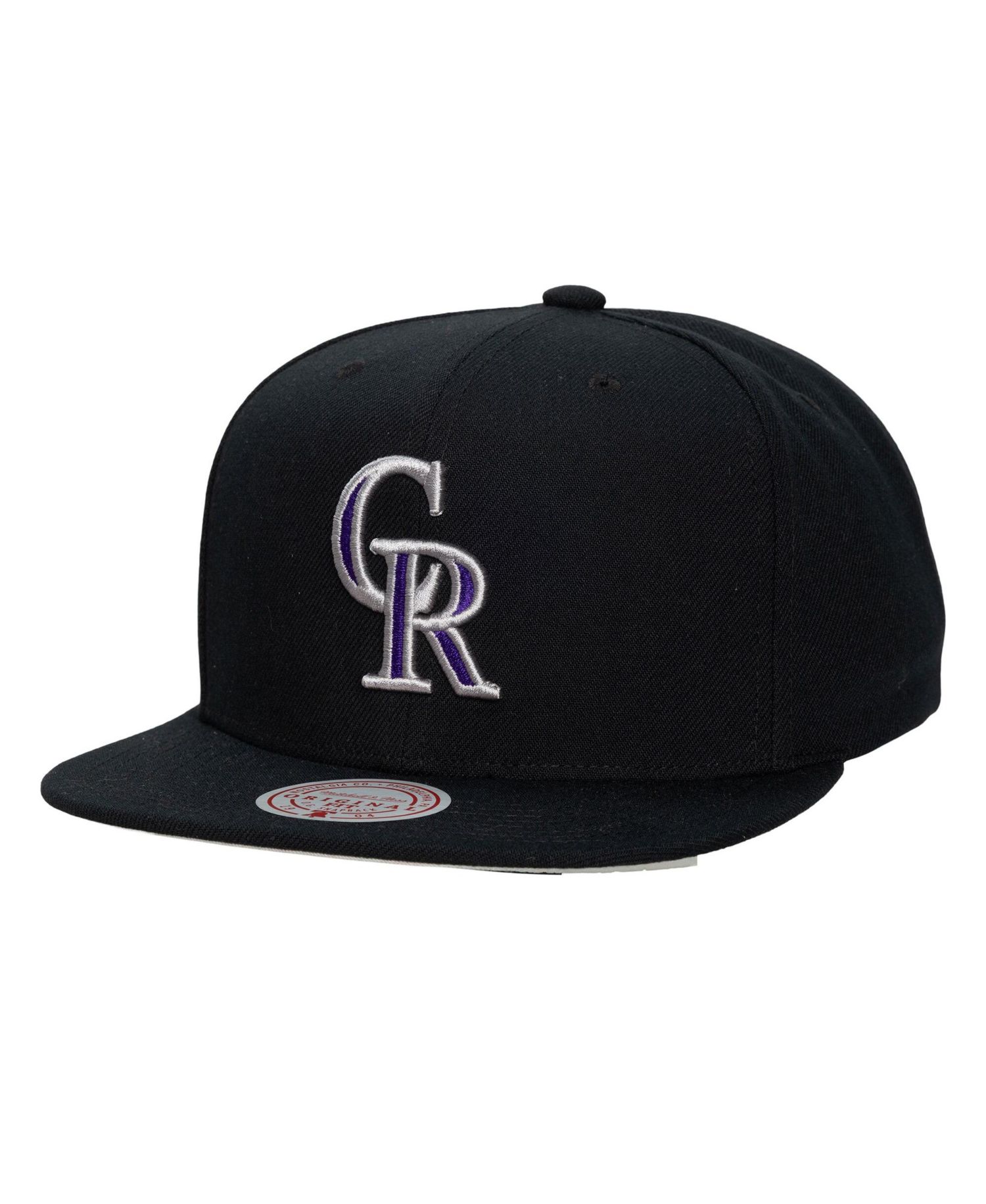 Men's and Women's Black Colorado Rockies Side Logo Snapback Hat
