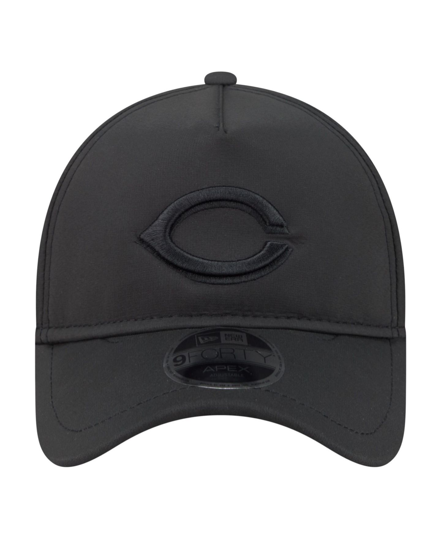 Мужская кепка New Era Black Cincinnati Reds Injection Apex 9FORTY Adjustable Hat — фото 3
