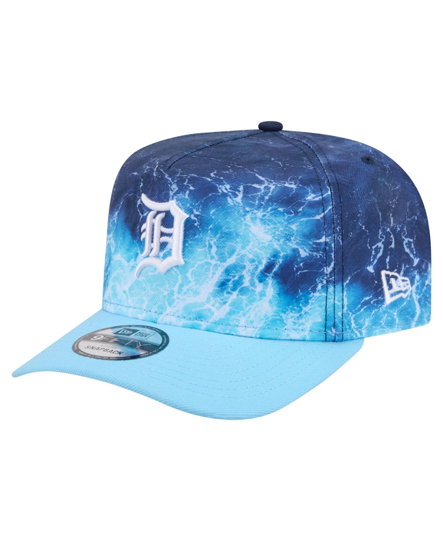 Men's Light Blue Detroit Tigers Deep Water Pre-Curved 9FIFTY A-Frame Snapback Hat
