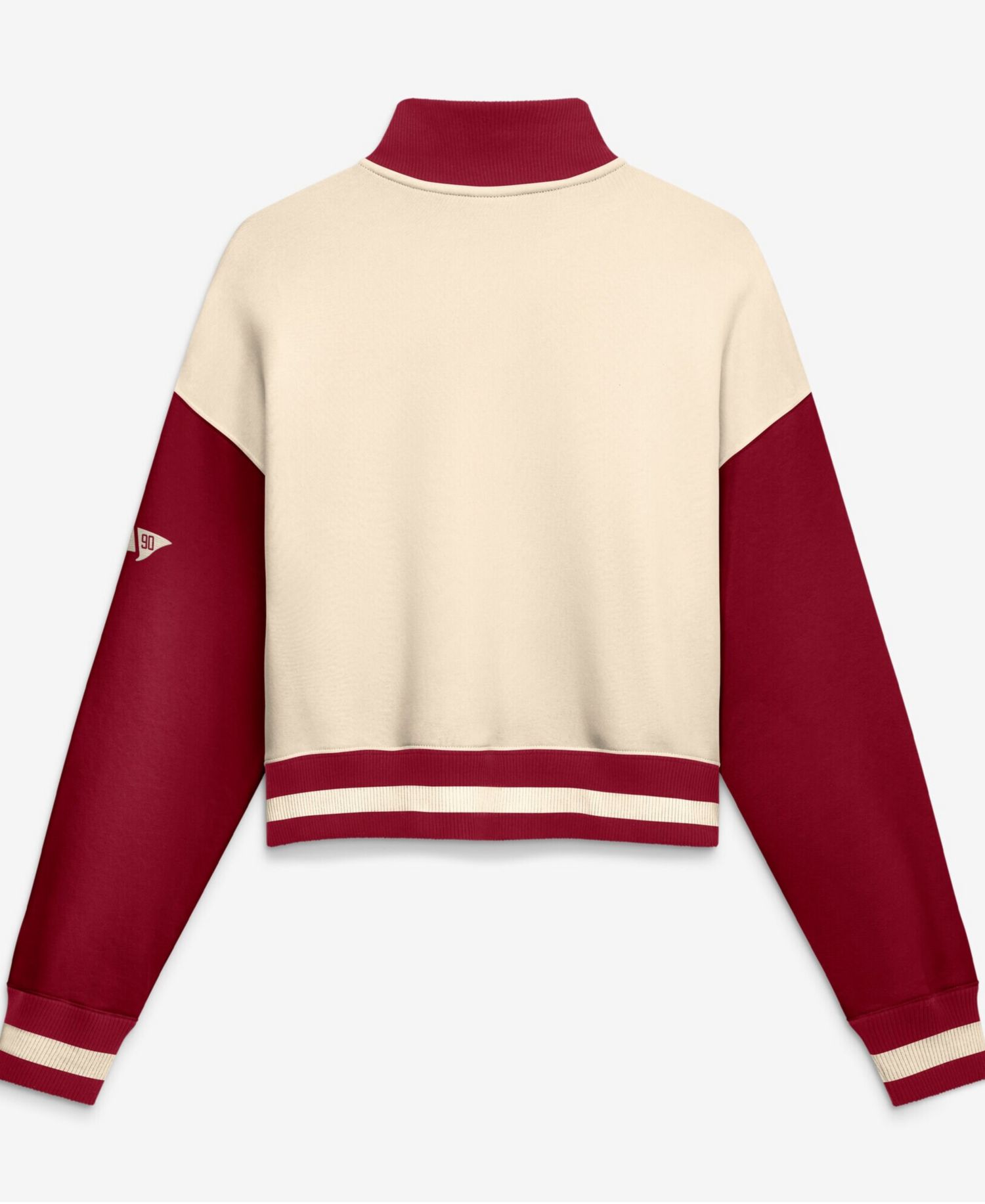 Women's Oklahoma Sooners Oversized Mock-Neck Quarter-Zip Pullover Sweatshirt