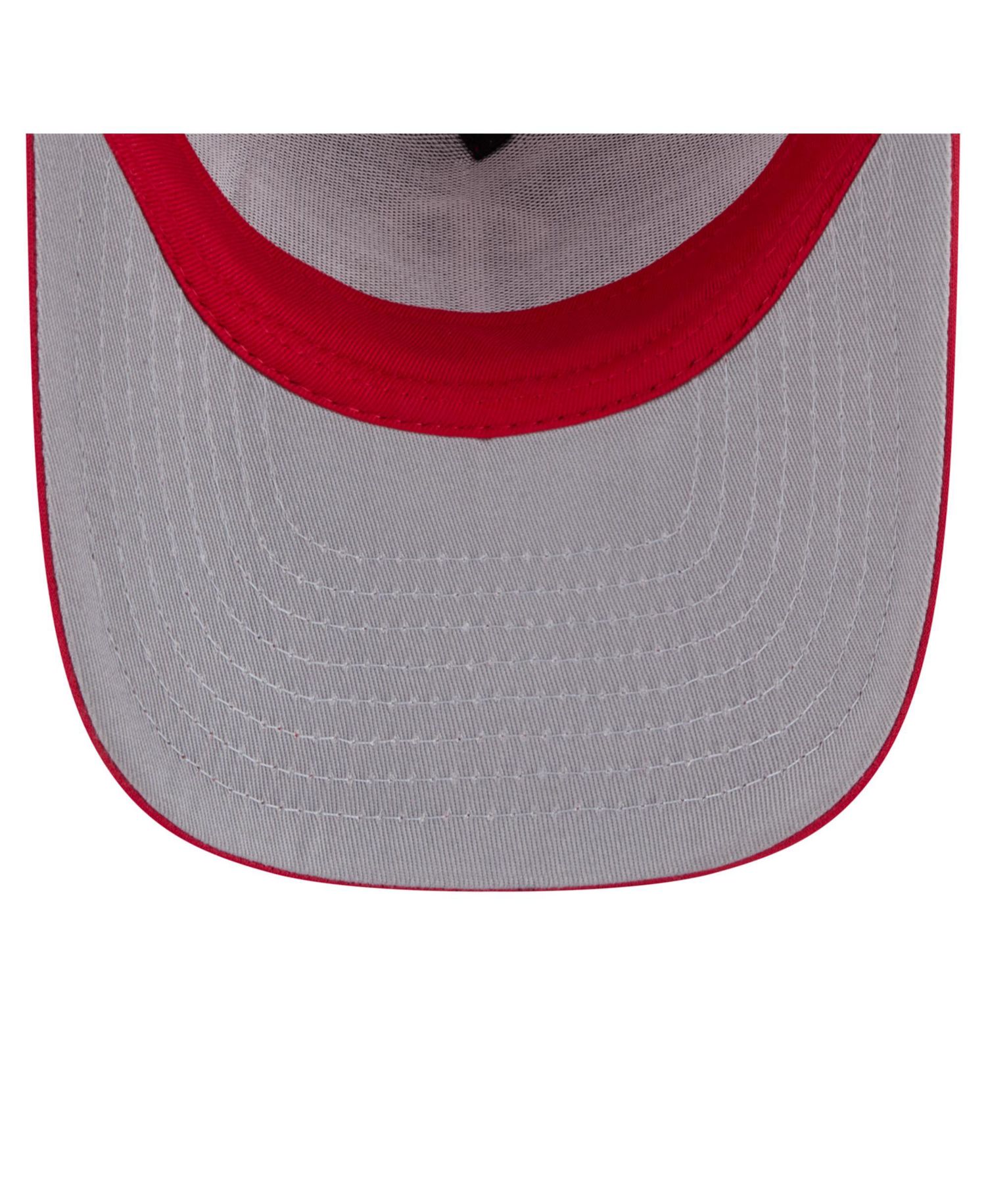 Men's Red Philadelphia Phillies Worn A-Frame 9FIFTY Trucker Snapback Hat