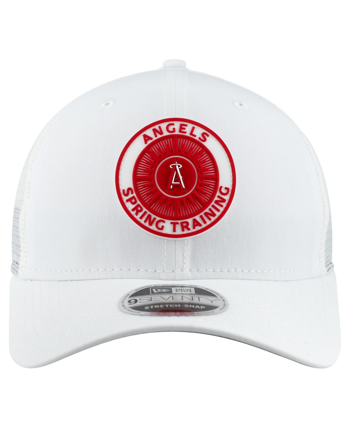 New Era Men's White Los Angeles Angels 2026 Spring Training Fan Pack 9SEVENTY Adjustable Trucker Hat