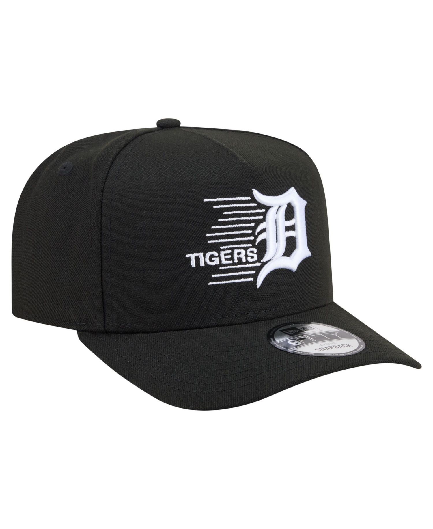 Men's Black Detroit Tigers Motion A-Frame 9FIFTY Snapback Hat