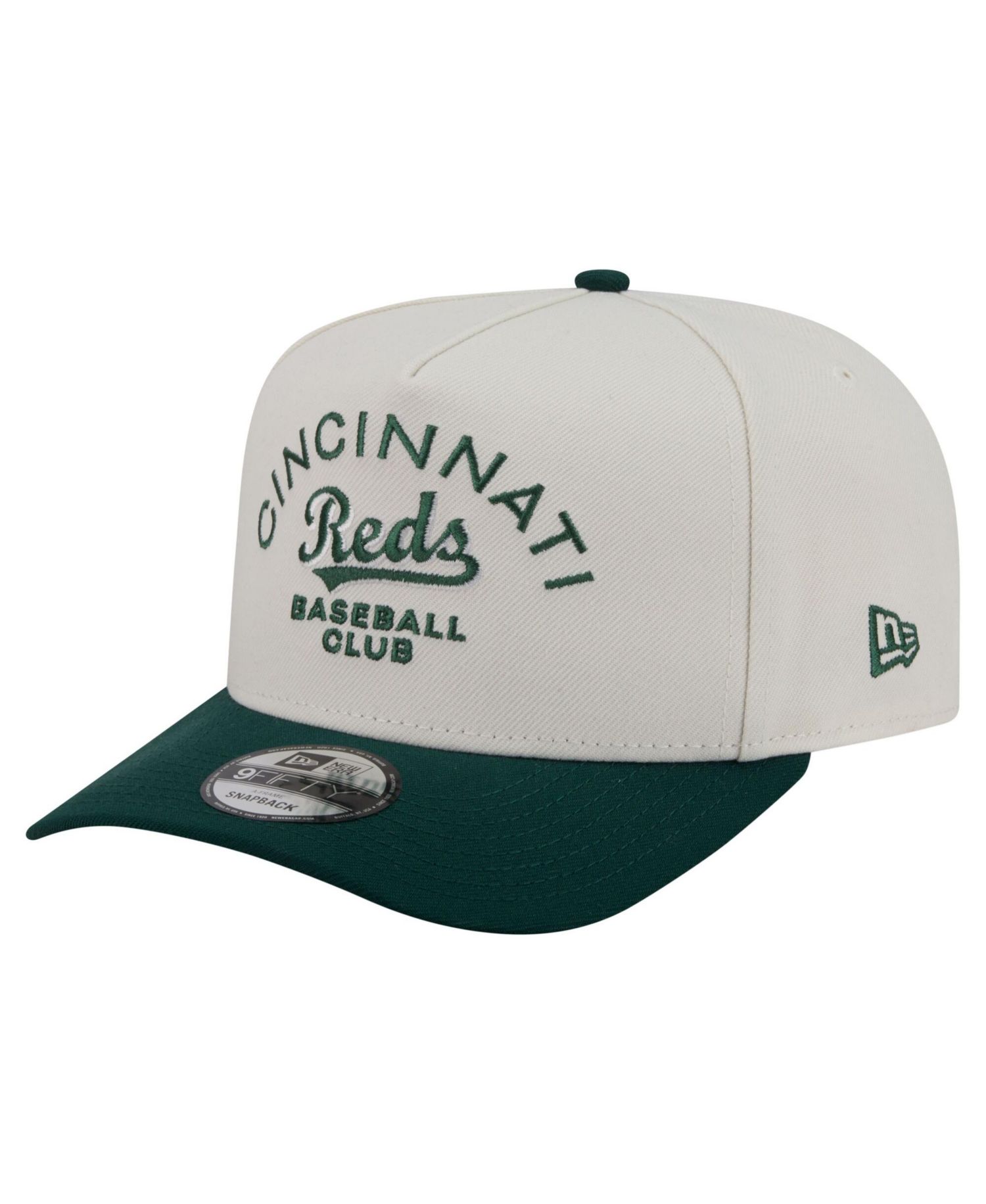 Men's Cream/Dark Green Cincinnati Reds Chrome A-Frame 9FIFTY Snapback Hat