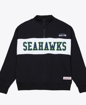 Women's Black Seattle Seahawks Oversized Statement Quarter-Zip Sweatshirt