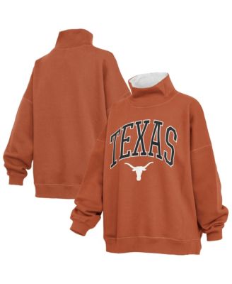 Women's Texas Orange Texas Longhorns Oversized Mock Neck Sweatshirt