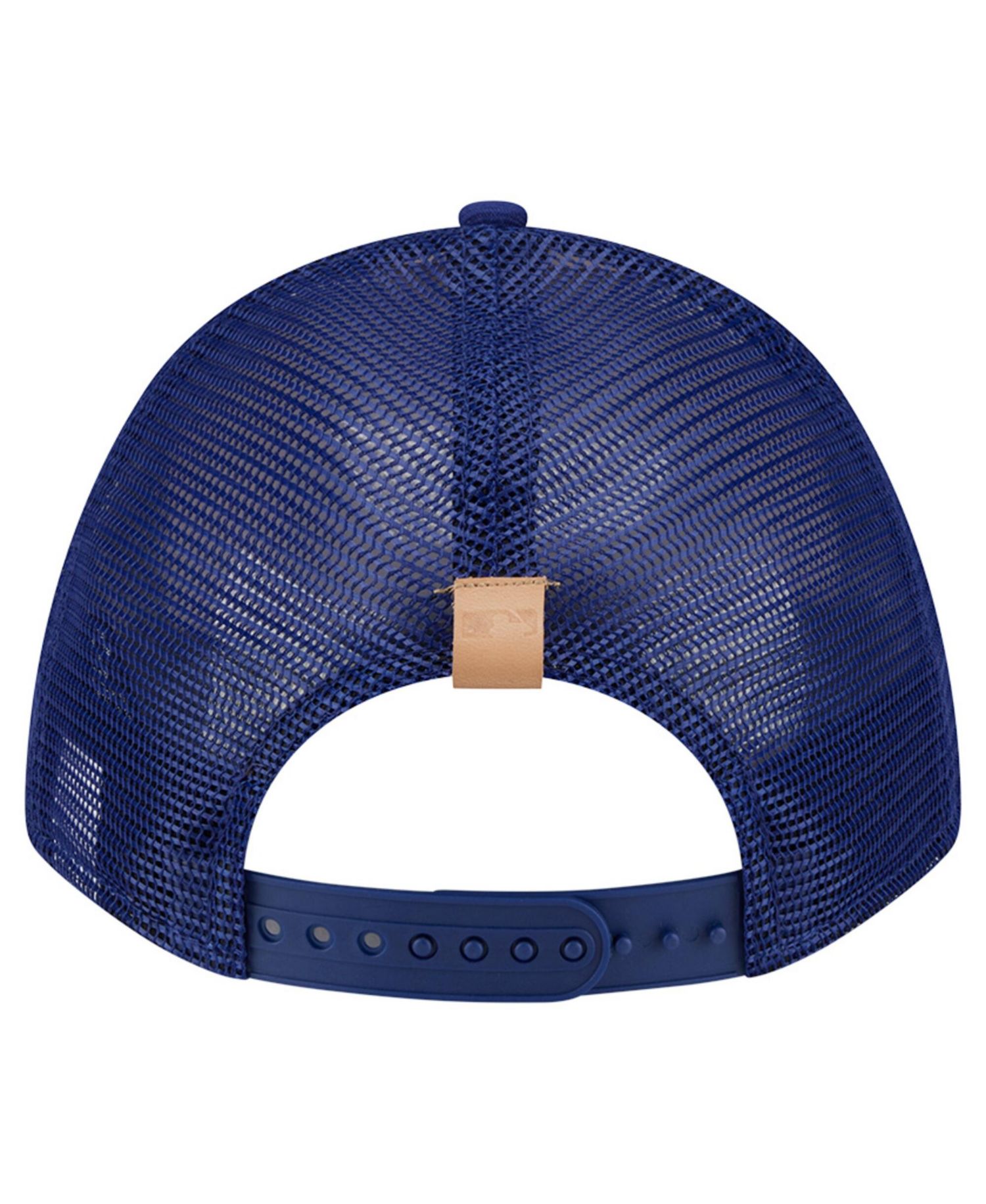 Men's Stone/Royal Los Angeles Dodgers Text A-Frame Trucker 9FORTY Hat