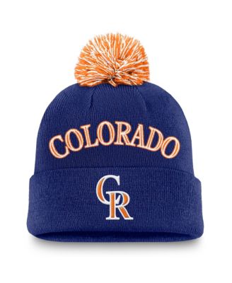 Men's Royal Colorado Rockies Peak Cuffed Knit Hat with Pom