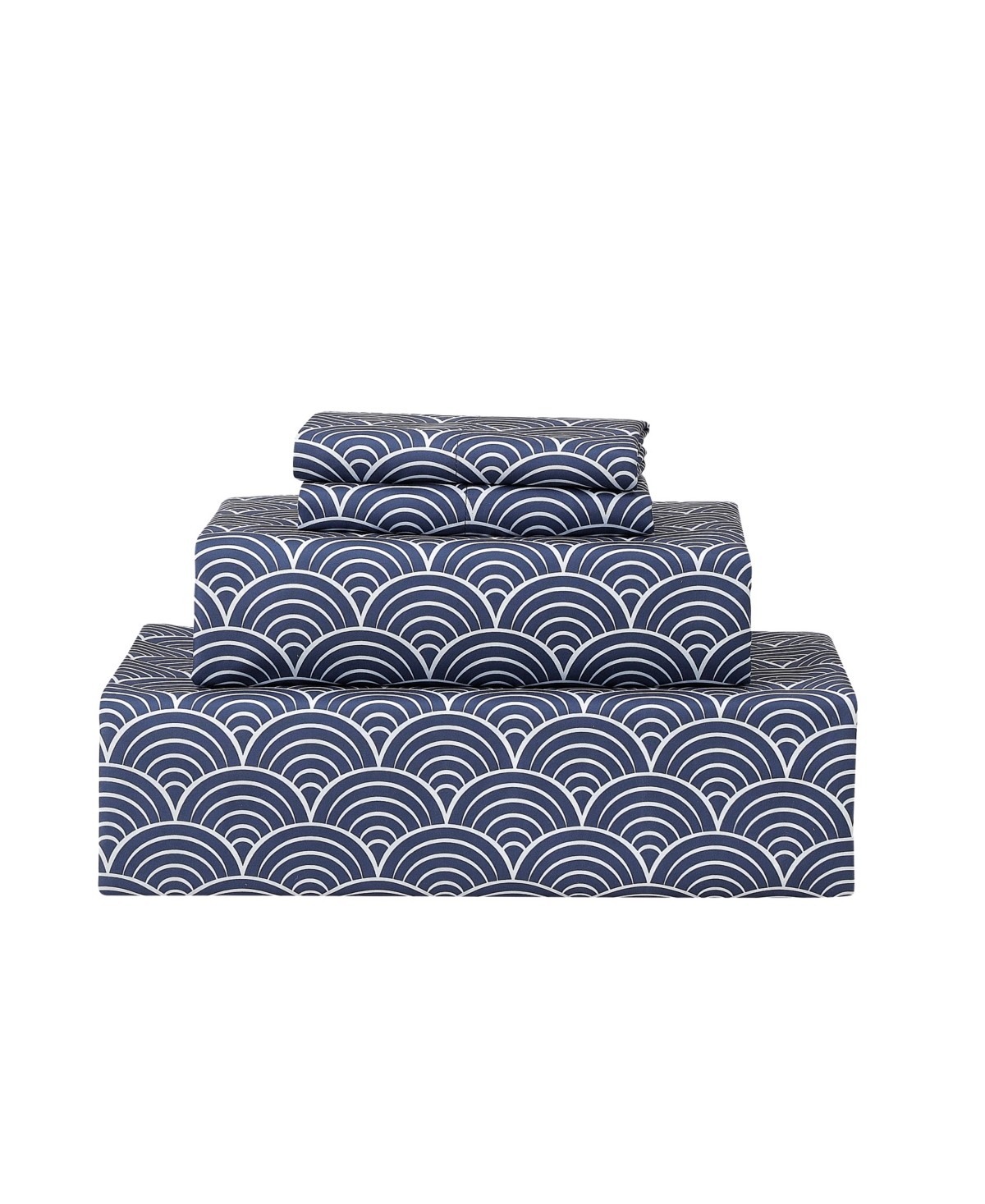 Fairfield Square Collection Microfiber Extra Deep 6-pc. Sheet Set, California King In Navy Scallop