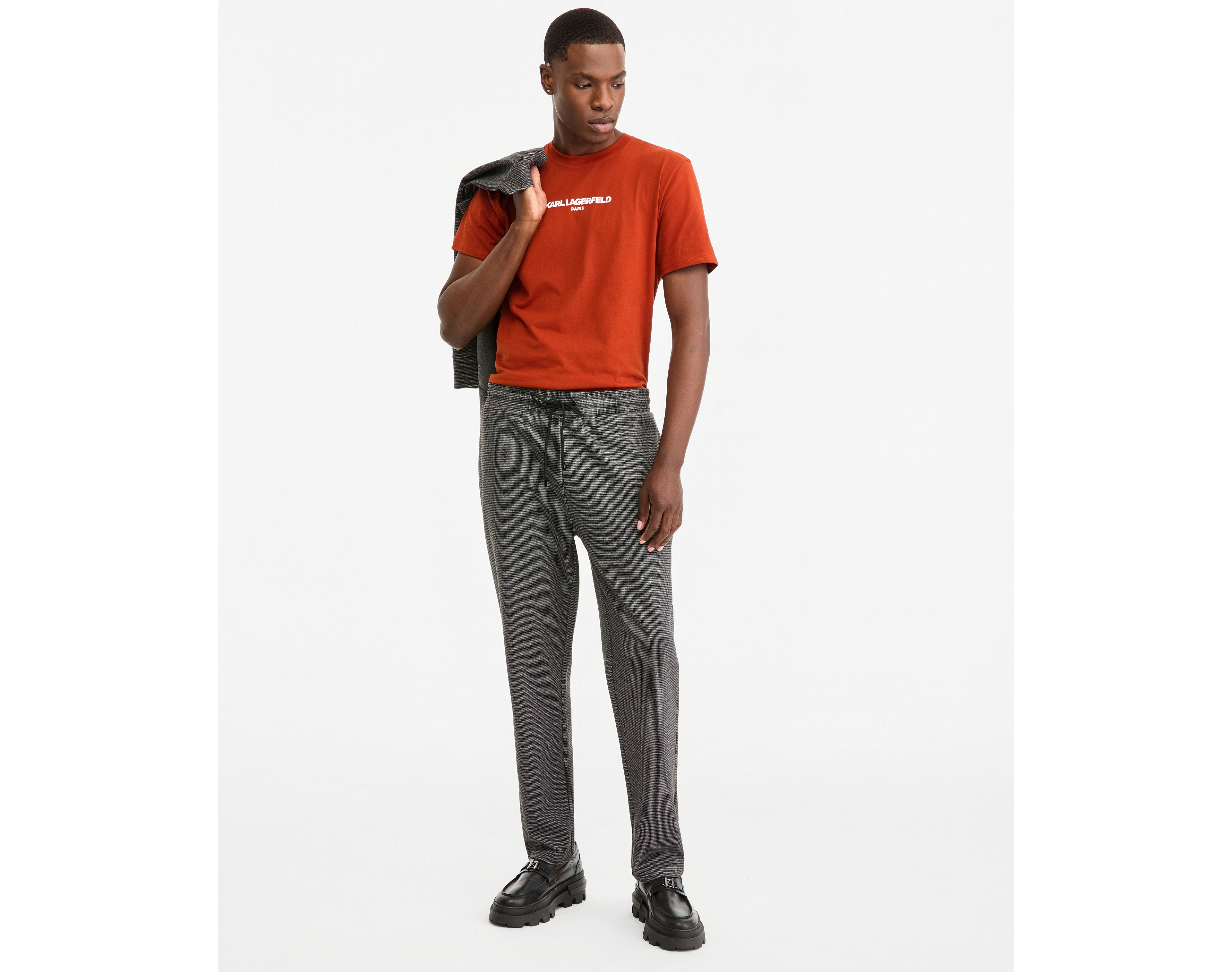 Karl Lagerfeld Paris Men's Heathered Open Bottom Track Pant